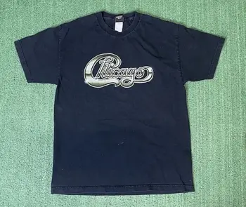 Винтажная футболка Chicago Band Tour 2001 Rock Concert Двухстороннего размера L с длинными рукавами