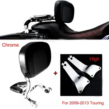 Высокое фиксированное крепление и спинка сиденья водителя и пассажира для моделей Harley Touring Road King Street Glide FLHX FLHR 2009-2013