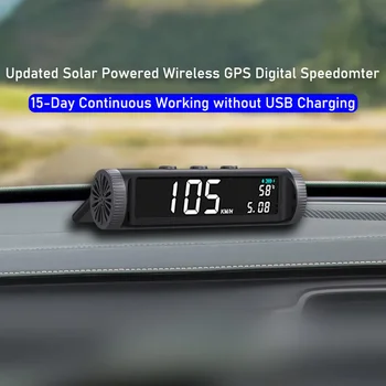 Дисплей HUD Head Up, USB-перезаряжаемый цифровой спидометр, сигнализация вождения, GPS-сигнализация о превышении скорости, Аксессуары на солнечной энергии