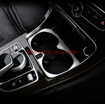 Для Benz C-Class W205 2014 2015 2016 Алюминиевый сплав Внутри Подстаканник для салона Отделка крышки Автомобильные аксессуары Наклейки W4