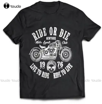 Ездить или умереть байкер Дед отца дар смешно мотоцикл чоппер футболка горячая продажа топ фитнес одежда топы с принтом футболка 