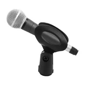 Зажим для микрофона 1Шт Универсальный Держатель для Крепления Проводного Беспроводного Микрофона Черная Пластиковая Прочная Подставка для микрофона Аксессуары для микрофона