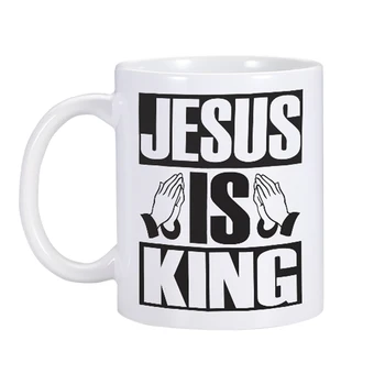 Иисус-Король Керамические Кружки Христианские Креативные Кофейные Чашки Напиток Десерт Завтрак Чашка Молока Винтажная Кружка Ручка Посуда Для Напитков Подарок