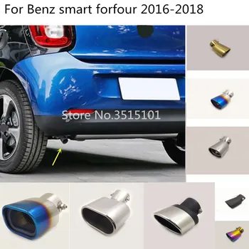 Крышка розетки автомобиля Глушитель Внешняя торцевая труба из нержавеющей стали Выхлопной наконечник для Benz Smart Forfour 2016 2017 2018