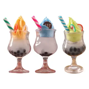 Миниатюрная модель поддельного мороженого, еда и напиток для украшения рабочего стола в гостиной