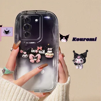 Мультфильм Sanrio 3D Kuromi Love Heart Прозрачный Чехол Для iPhone 13 14 15 Pro Max 11 12 Mini 7 8 6s 6 Plus XS Max X XR Tpu Чехол Для Телефона