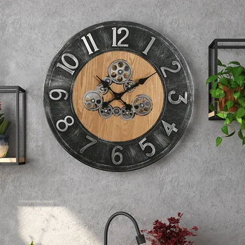 Настенные часы с динамическим механизмом в механическом стиле, ретро искусственные старые декоративные часы, гобелены для гостиной, украшения для кварцевых часов
