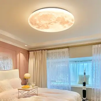 Потолочный светильник 3D moon с 3 цветовыми температурами, романтическое украшение для нового дома, потолочные светильники для дома