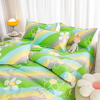 Свежие постельные принадлежности в корейском стиле утолщенные простыни стеганые одеяла для общежитий домашние одеяла наволочки простыни