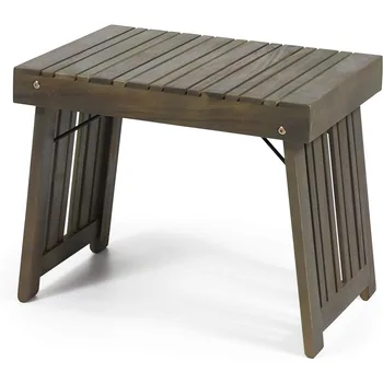 Складной Приставной столик Christopher Knight Home Howard Outdoor из дерева Акации, серая отделка, Красивый дизайн, прочный и долговечный