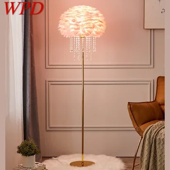 Торшер WPD Feather в скандинавском стиле, Современная Семейная гостиная, Спальня, Креативный светодиодный светильник для семейного отдыха