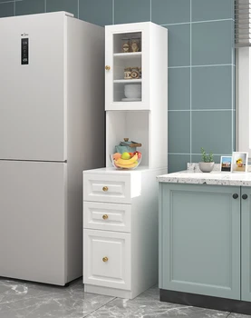 Узкая стенка буфета небольшой кухонный шкаф холодильник щелевой шкафчик для хранения