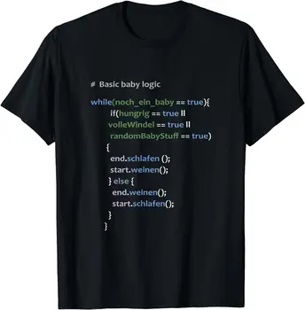 Хлопковая футболка с коротким рукавом Basic Baby Logic Code Programming Funny Developer для мужчин и женщин
