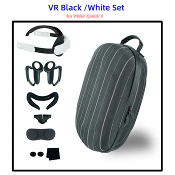 Черно-белый комплект виртуальной реальности для Meta Quest 3 EVA сумка для хранения, крышка контроллера, крышка объектива, маска, аксессуары для виртуальной реальности