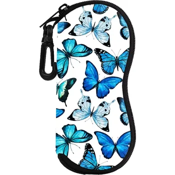 Чехол для очков Blue Butterfly с принтом, мягкая коробка для хранения очков, переносная сумка для солнцезащитных очков с защитой от давления на открытом воздухе